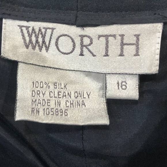 Worth New York Blue 100% Silk Woven Side Zip Flat Front Dress Pants, Size 16 - Picture 5 of 5